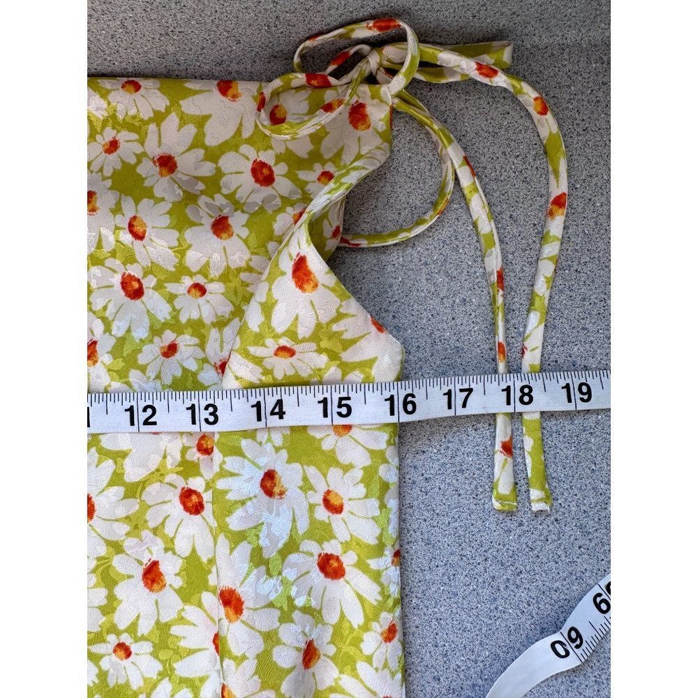 Altar’d State Green Floral Draped Cowl Neck Slip Dress Women Size Medium Feminin - Picture 7 of 9